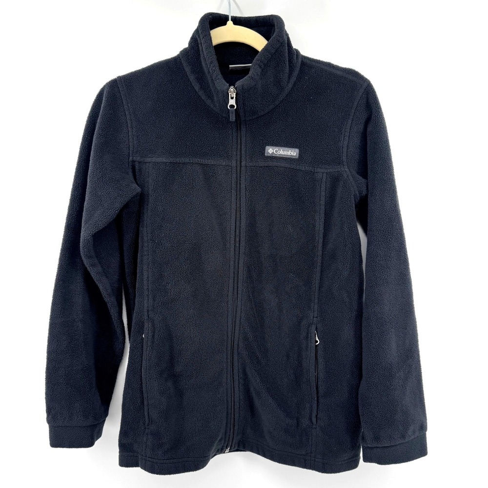 Columbia Benton Springs Fleece Jacket Women LG Black Full Zip Gorpcore Outdoor